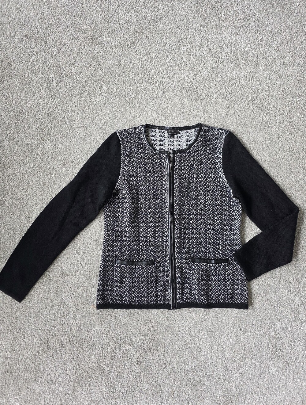 Talbots Merino Wool Zip-Front Knit Jacket